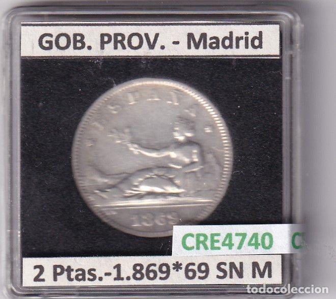 Monedas de Espa&ntilde;a: CRE4740 MONEDA ESPA&Ntilde;A GOBIERNO PROVISIONAL 2 PESETAS 1869 *69 SN M MADRID