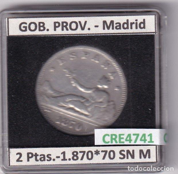 Monedas de Espa&ntilde;a: CRE4741 MONEDA ESPA&Ntilde;A GOBIERNO PROVISIONAL 2 PESETAS 1870*1-*70 SN M MADRID