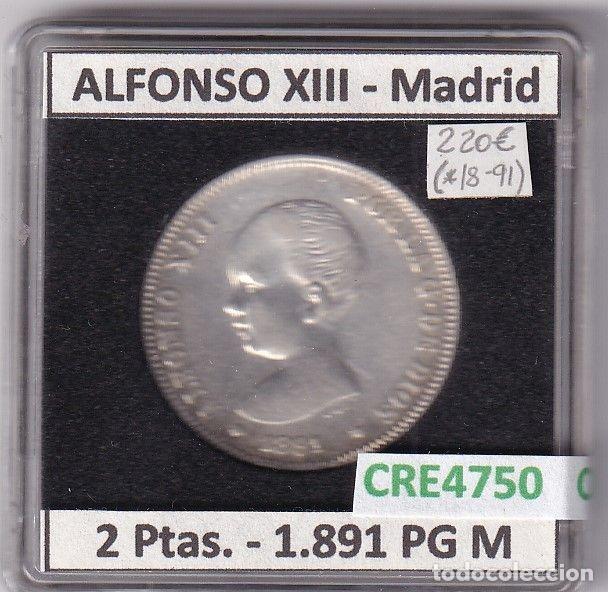 Monedas de Espa&ntilde;a: CRE4750 MONEDA ESPA&Ntilde;A ALFONSO XIII 2 PESETAS 1889 *18*91 PG M MADRID