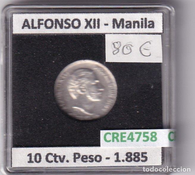 Monedas de Espa&ntilde;a: CRE4758 MONEDA ESPA&Ntilde;A ALFONSO XII 10 CENTAVOS DE PESO 1885 MANILA