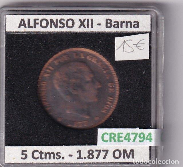 Monedas de Espa&ntilde;a: CRE4794 MONEDA ESPA&Ntilde;A ALFONSO XII 5 CENTIMOS 1877 OM BARNA