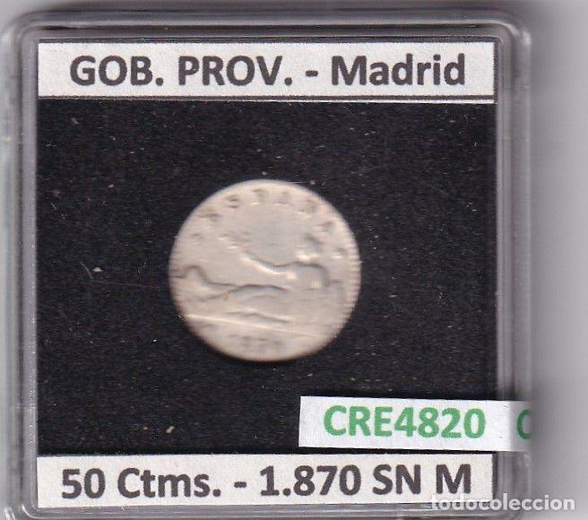 Monedas de Espa&ntilde;a: CRE4820 MONEDA ESPA&Ntilde;A GOBIERNO PROVISIONAL 50 CENTIMOS 1870 SN M MADRID