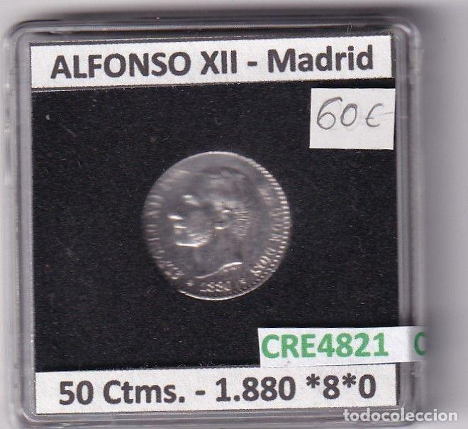 Monedas de Espa&ntilde;a: CRE4821 MONEDA ESPA&Ntilde;A ALFONSO XII 50 CENTIMOS 1880 *8*0 MADRID