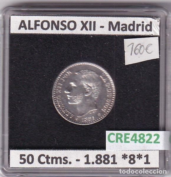 Monedas de Espa&ntilde;a: CRE4822 MONEDA ESPA&Ntilde;A ALFONSO XII 50 CENTIMOS 1881 *8*1 MADRID