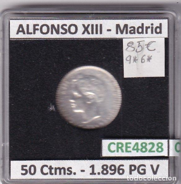 Monnaies d'Espagne: CRE4828 MONEDA ESPA&Ntilde;A ALFONSO XIII 50 CTIMS 1896 *9*6 PG V MADRID