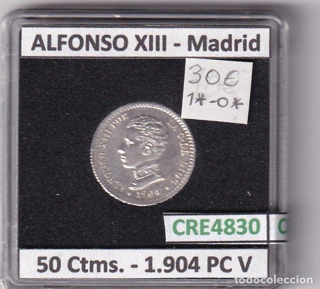 Monnaies d'Espagne: CRE4830 MONEDA ESPA&Ntilde;A ALFONSO XIII 50 CTIMS 1904 *1*0 PC V MADRID