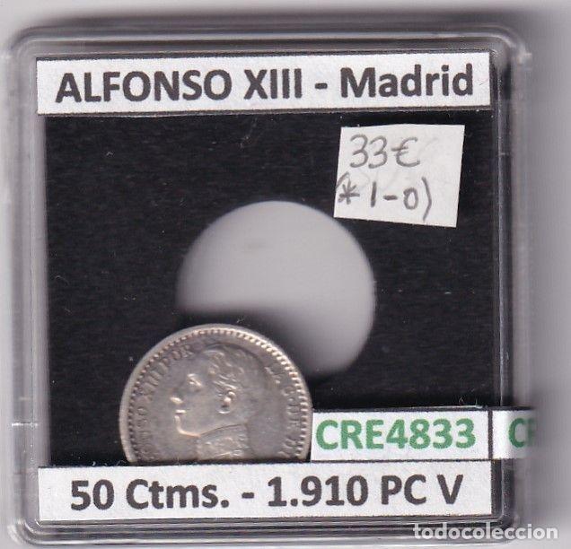 Monnaies d'Espagne: CRE4833 MONEDA ESPA&Ntilde;A ALFONSO XIII 50 CTIMS 1910 *1*0 PC V MADRID