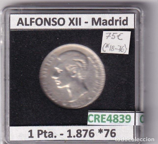 Monnaies d'Espagne: CRE4839 MONEDA ESPA&Ntilde;A ALFONSO XII 1 PESETA 1876 *18*76 MADRID