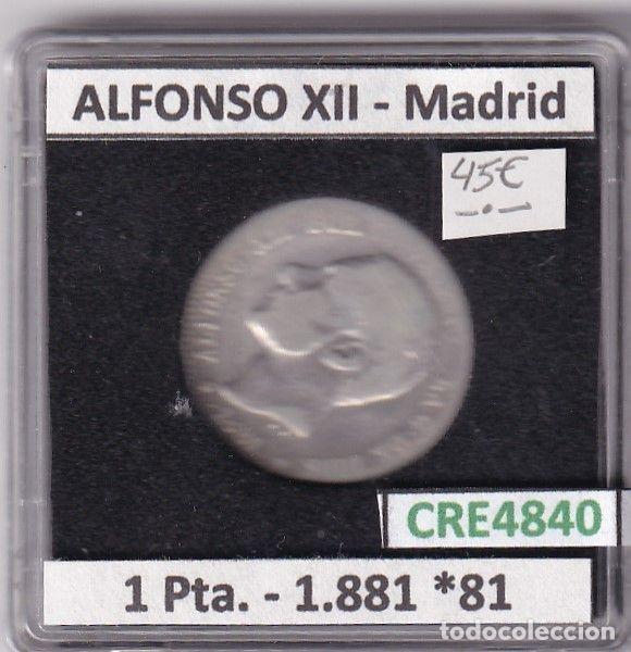 Monnaies d'Espagne: CRE4840 MONEDA ESPA&Ntilde;A ALFONSO XII 1 PESETA 1881 *--*-- MADRID