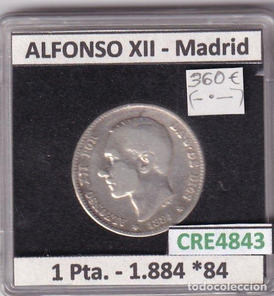 M&uuml;nzen von Spanien: CRE4843 MONEDA ESPA&Ntilde;A ALFONSO XII 1 PESETA 1884 *--*-- MADRID