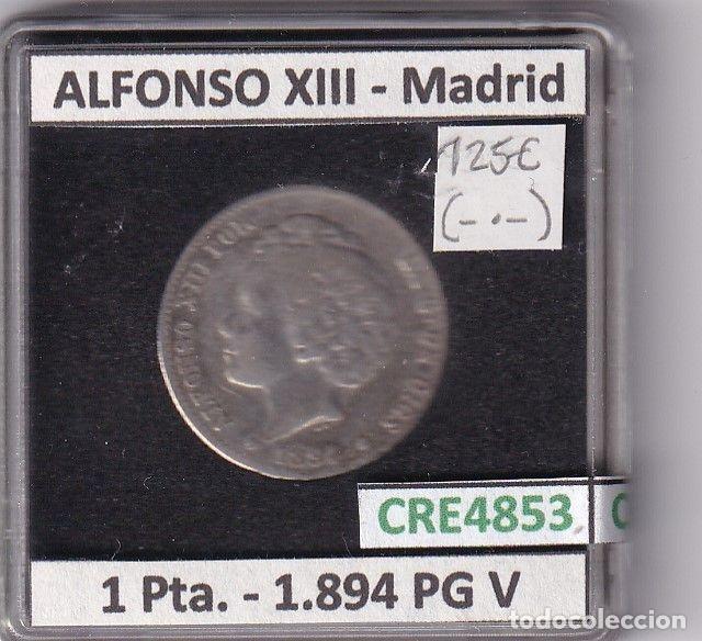 Monnaies d'Espagne: CRE4853 MONEDA ESPA&Ntilde;A ALFONSO XIII 1 PESETA 1894 *--*-- PG V MADRID