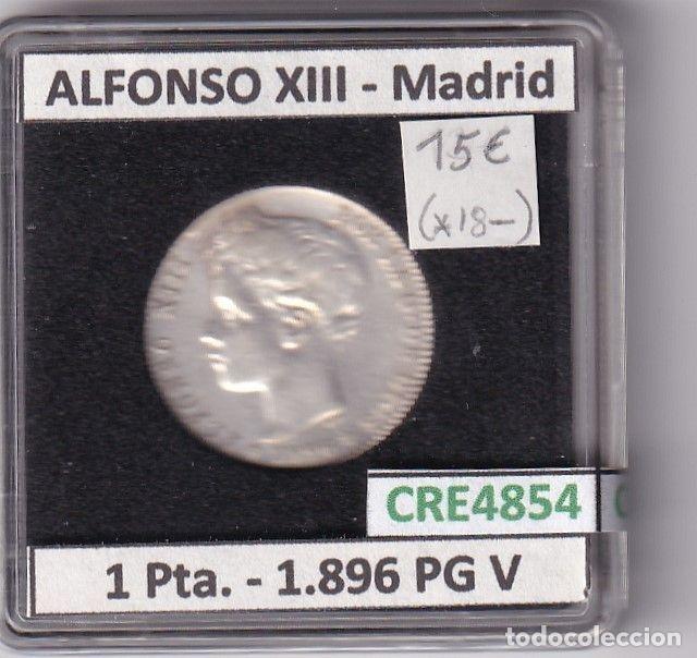 Monedas de Espa&ntilde;a: CRE4854 MONEDA ESPA&Ntilde;A ALFONSO XIII 1 PESETA 1896 *18*-- PG V MADRID