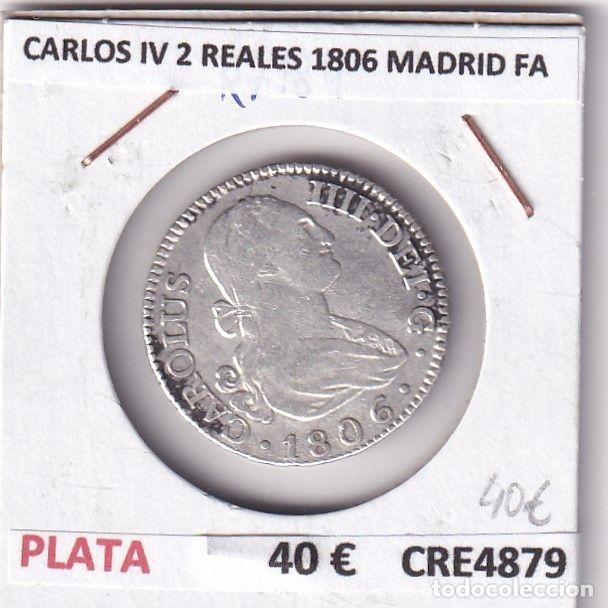 Monedas de Espa&ntilde;a: CRE4879 MONEDA ESPA&Ntilde;A CARLOS IV 2 REALES 1806 MADRID FA