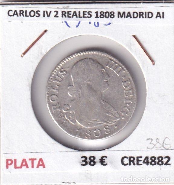 Monedas de Espa&ntilde;a: CRE4882 MONEDA ESPA&Ntilde;A CARLOS IV 2 REALES 1808 MADRID AI