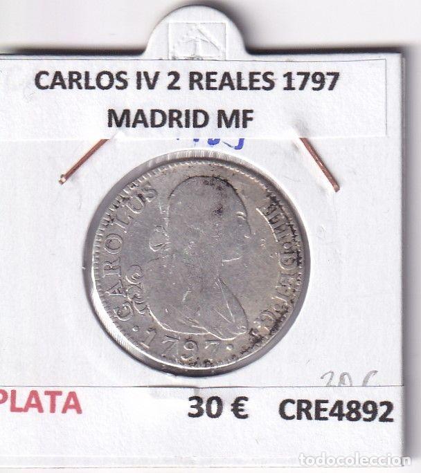Monedas de Espa&ntilde;a: CRE4892 MONEDA ESPA&Ntilde;A CARLOS IV 2 REALES 1797 MADRID MF