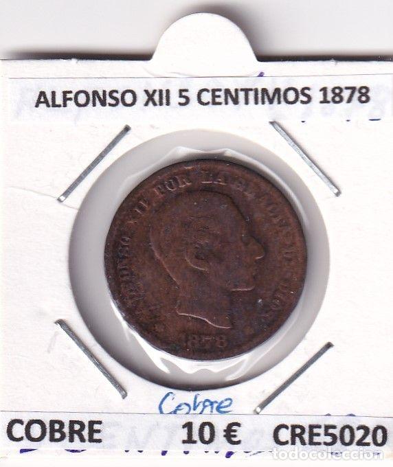 M&uuml;nzen von Spanien: CRE5020 MONEDA ESPA&Ntilde;A ALFONSO XII 5 CENTIMOS 1878 COBRE