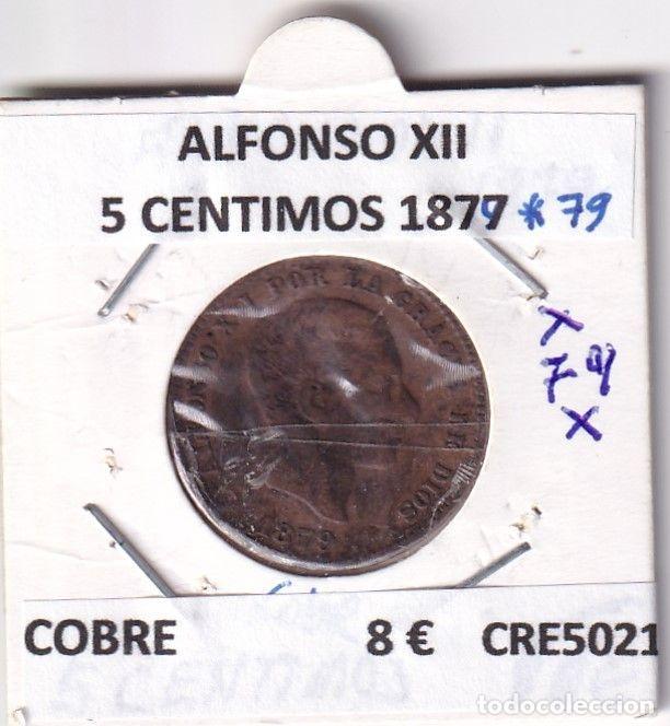 M&uuml;nzen von Spanien: CRE5021 MONEDA ESPA&Ntilde;A ALFONSO XII 5 CENTIMOS 1877 COBRE