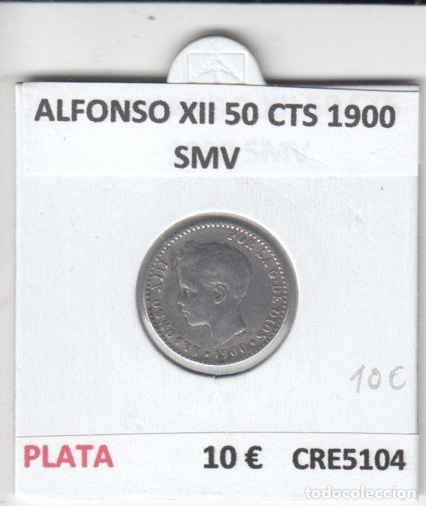 Monedas de Espa&ntilde;a: CRE5104 MONEDA ESPA&Ntilde;A ALFONSO XIII 50 CTS 1900 SMV PLATA