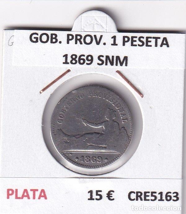 Moedas de Espanha: CRE5163 MONEDA ESPA&Ntilde;A GOBIERNO PROVISIONAL 1 PESETA 1869 SNM PLATA