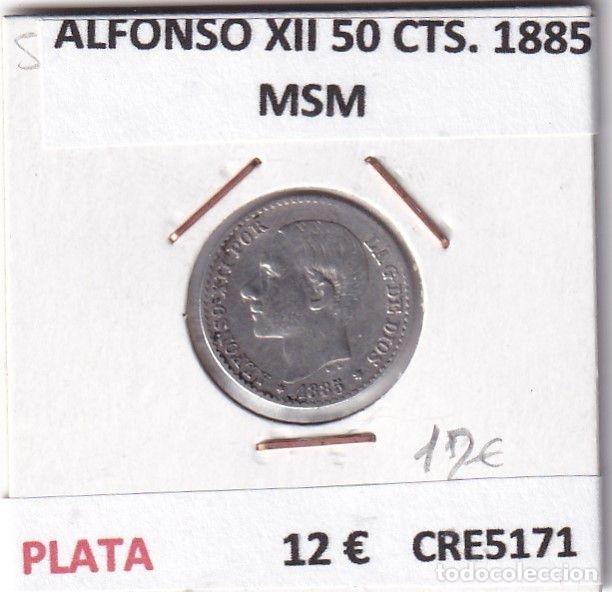 Moedas de Espanha: CRE5171 MONEDA ESPA&Ntilde;A ALFONSO XII 50 CENTIMOS 1885 MSM PLATA