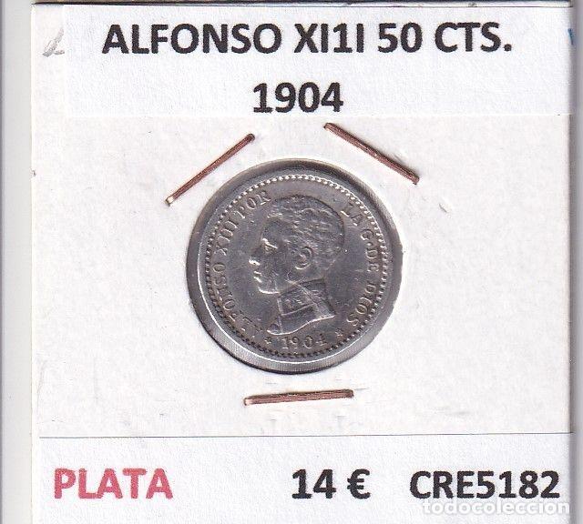 Monnaies d'Espagne: CRE5182 MONEDA ESPA&Ntilde;A ALFONSO XIII 50 CENTIMOS 1904 PLATA