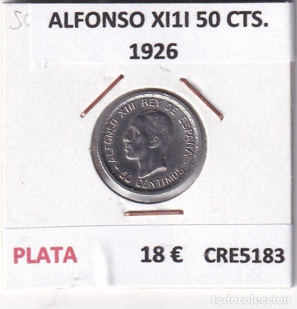 Monnaies d'Espagne: CRE5183 MONEDA ESPA&Ntilde;A ALFONSO XII 50 CENTIMOS 1926 PLATA