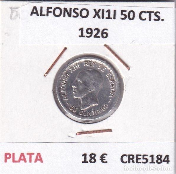 Monnaies d'Espagne: CRE5184 MONEDA ESPA&Ntilde;A ALFONSO XIII 50 CENTIMOS 1926 PLATA