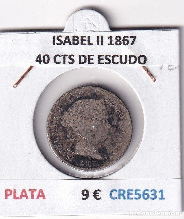 Moedas de Espanha: CRE5631 MONEDA ESPA&Ntilde;A ISABEL II 40 CENTIMOS DE ESCUDO 1867 PLATA