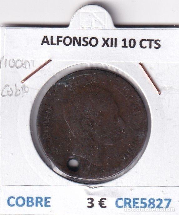 Coins of Spain: CRE5827 MONEDA ESPA&Ntilde;A ALFONSO XII 10 CENTIMOS COBRE