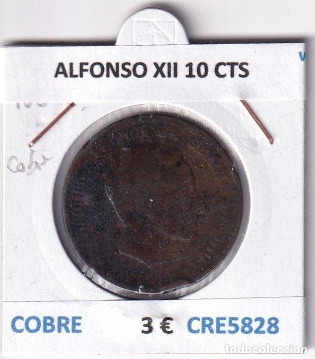 Coins of Spain: CRE5828 MONEDA ESPA&Ntilde;A ALFONSO XII 10 CENTIMOS COBRE
