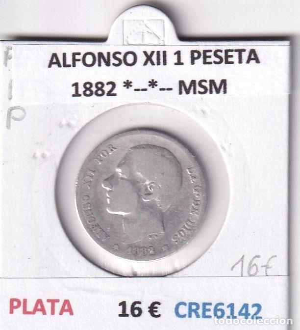 Monedas de Espa&ntilde;a: CRE6142 MONEDA ESPA&Ntilde;A ALFONSO XII 1 PESETA 1882 *--*-- MSM PLATA