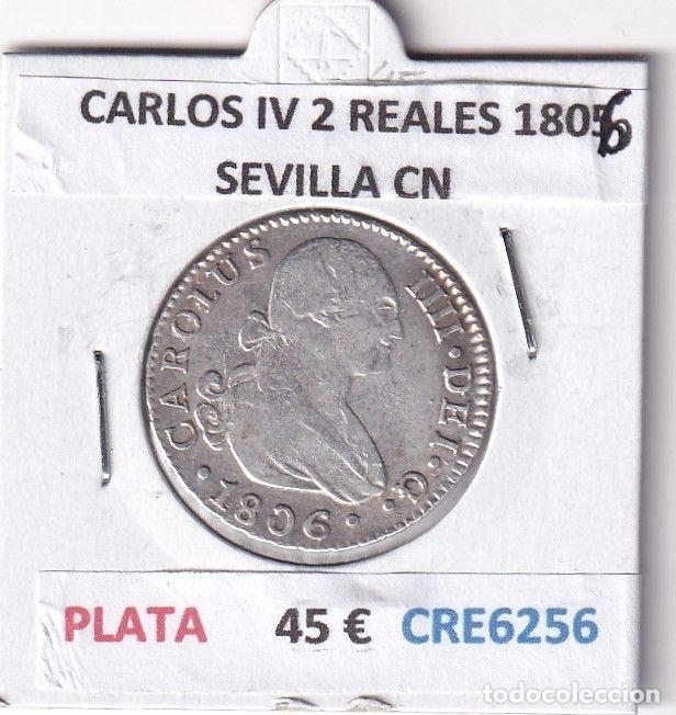 Moedas de Espanha: CRE6256 MONEDA ESPA&Ntilde;A CARLOS IV 2 REALES 1806 SEVILLA CN PLATA