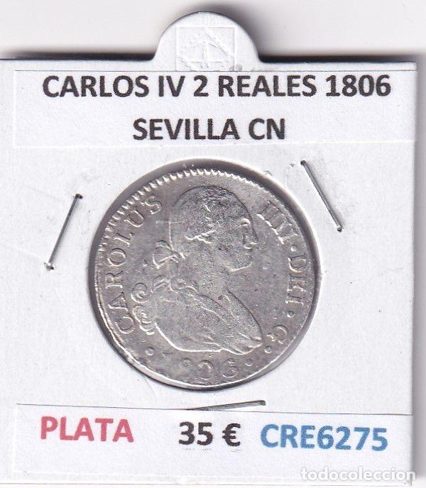 Monedas de Espa&ntilde;a: CRE6275 MONEDA ESPA&Ntilde;A CARLOS IV 2 REALES 1805 SEVILLA CN PLATA
