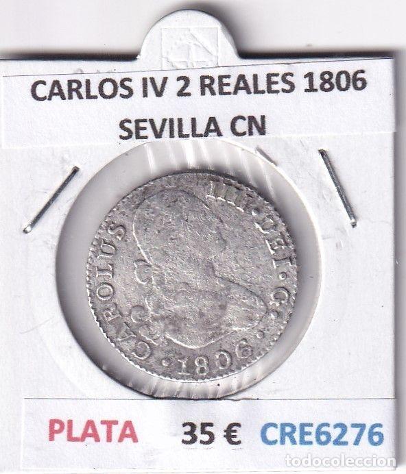 Monedas de Espa&ntilde;a: CRE6276 MONEDA ESPA&Ntilde;A CARLOS IV 2 REALES 1806 SEVILLA CN PLATA