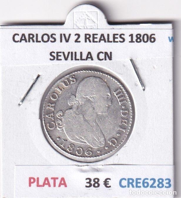 Monedas de Espa&ntilde;a: CRE6283 MONEDA ESPA&Ntilde;A CARLOS IV 2 REALES 1806 SEVILLA CN PLATA