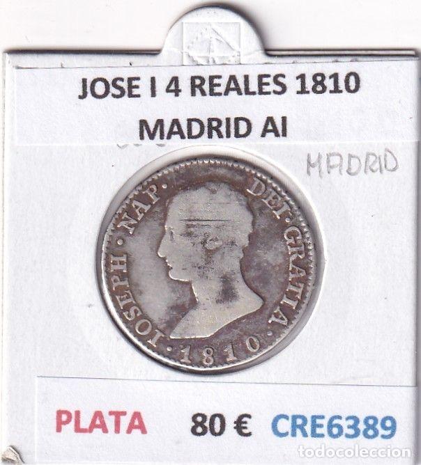 Coins of Spain: CRE6389 MONEDA ESPA&Ntilde;A JOSE I 4 REALES 1810 MADRID AI PLATA