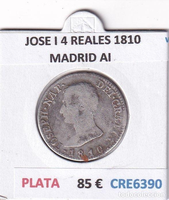 Coins of Spain: CRE6390 MONEDA ESPA&Ntilde;A JOSE I 4 REALES 1810 MADRID AI PLATA