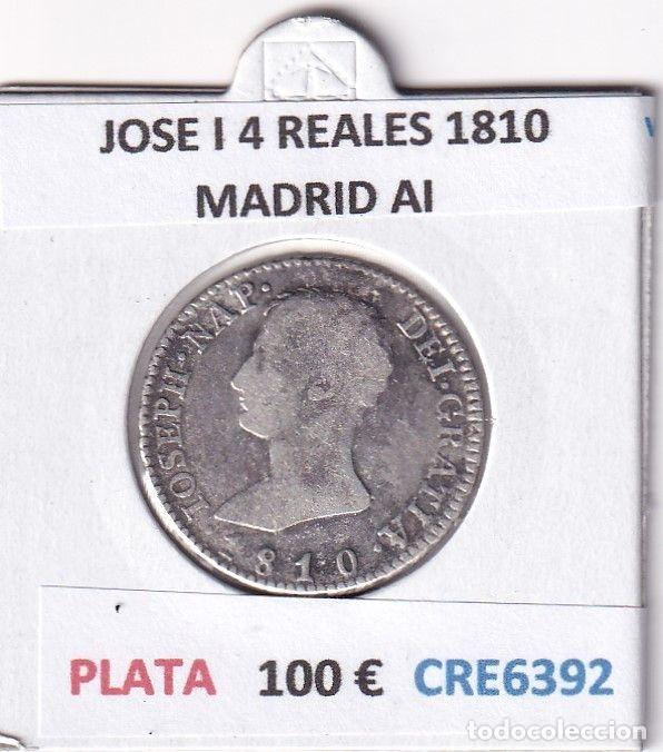Coins of Spain: CRE6392 MONEDA ESPA&Ntilde;A JOSE I 4 REALES 1810 MADRID AI PLATA