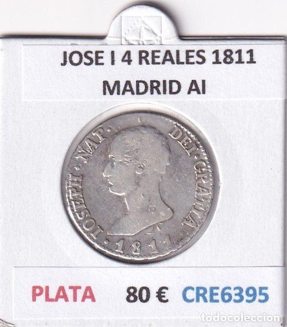Coins of Spain: CRE6395 MONEDA ESPA&Ntilde;A JOSE I 4 REALES 1811 MADRID AI PLATA
