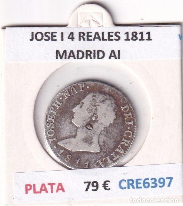 Coins of Spain: CRE6397BIS MONEDA ESPA&Ntilde;A JOSE I 4 REALES 1811 MADRID AI PLATA