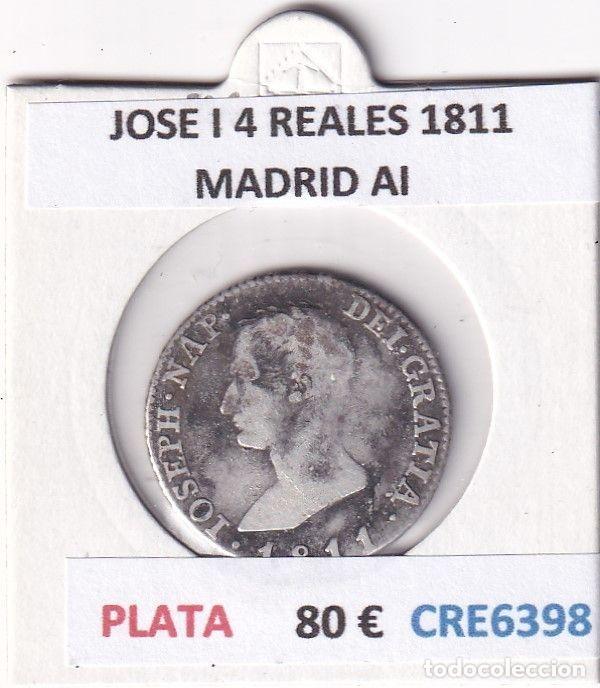 Coins of Spain: CRE6398BIS MONEDA ESPA&Ntilde;A JOSE I 4 REALES 1811 MADRID AI PLATA