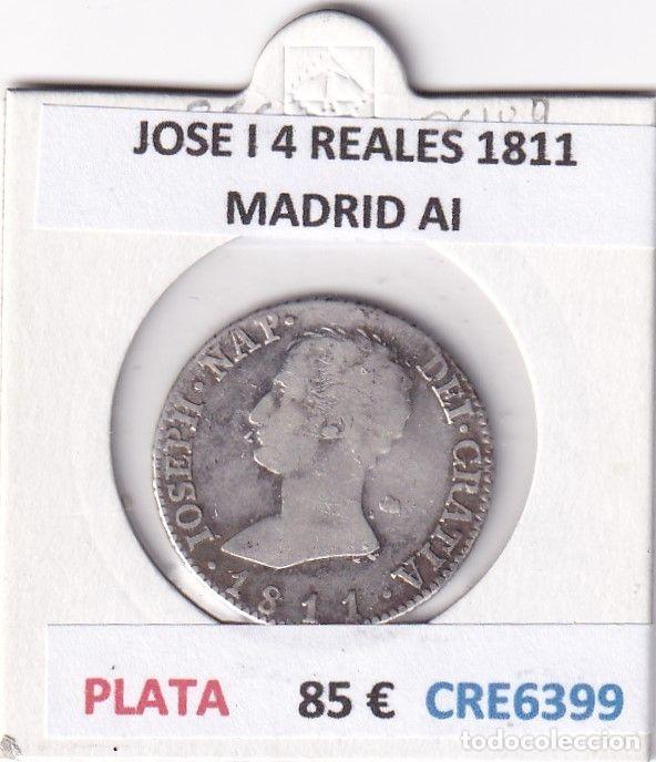 Coins of Spain: CRE6399BIS MONEDA ESPA&Ntilde;A JOSE I 4 REALES 1811 MADRID AI PLATA