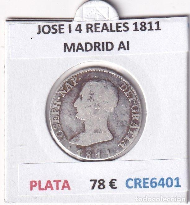 Coins of Spain: CRE6401BIS MONEDA ESPA&Ntilde;A JOSE I 4 REALES 1811 MADRID AI PLATA