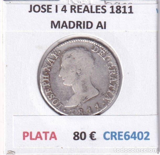 Coins of Spain: CRE6402BIS MONEDA ESPA&Ntilde;A JOSE I 4 REALES 1811 MADRID AI PLATA