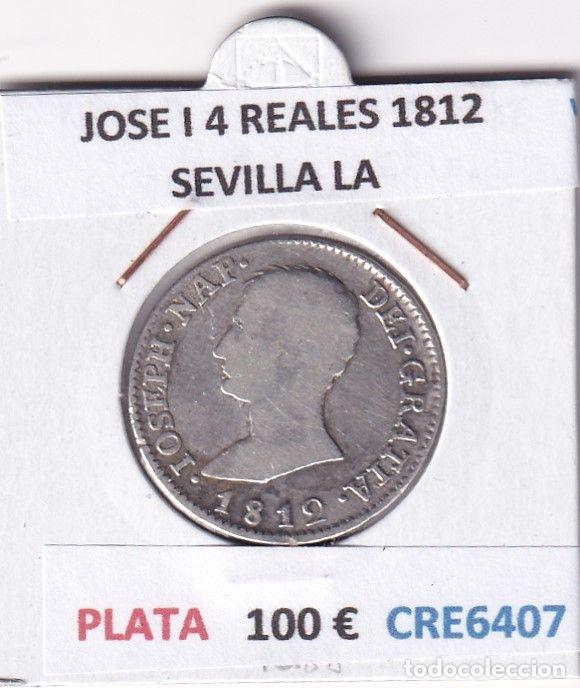 Coins of Spain: CRE6407 MONEDA ESPA&Ntilde;A JOSE I 4 REALES 1812 SEVILLA LA PLATA