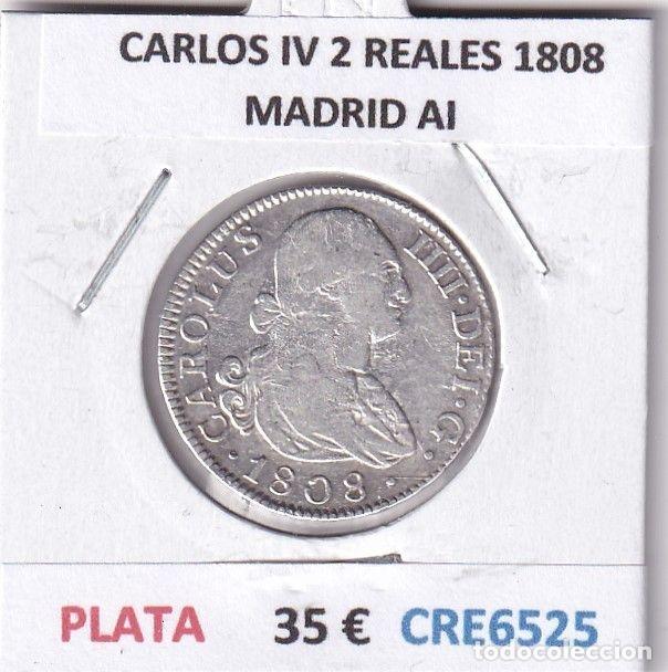 Monedas de Espa&ntilde;a: CRE6525 MONEDA ESPA&Ntilde;A CARLOS IV 2 REALES 1808 MADRID AI PLATA