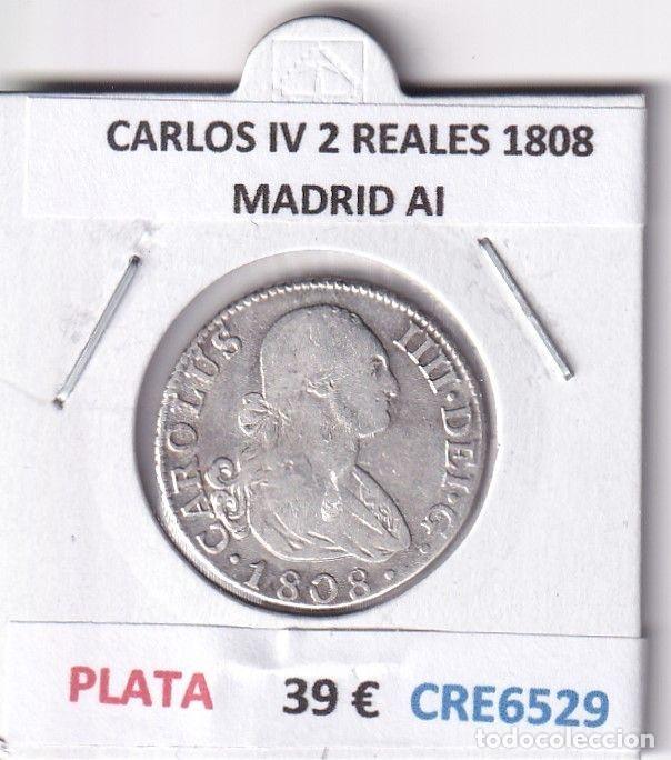 Monedas de Espa&ntilde;a: CRE6529 MONEDA ESPA&Ntilde;A CARLOS IV 2 REALES 1808 MADRID AI PLATA