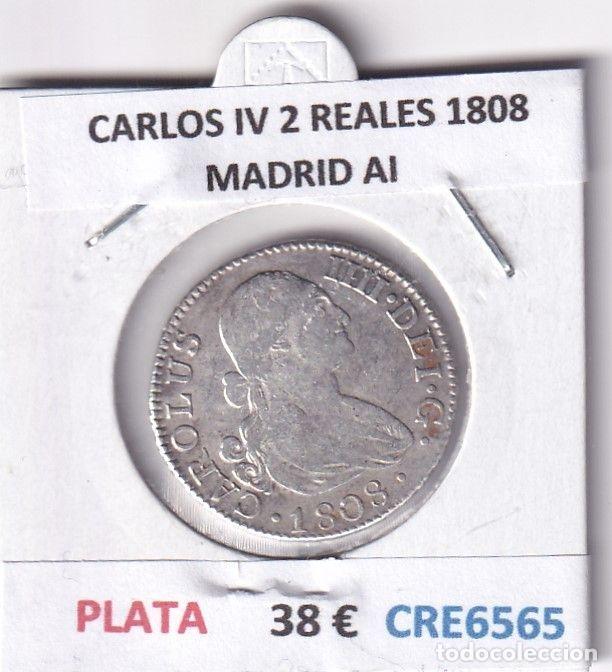 Monedas de Espa&ntilde;a: CRE6565 MONEDA ESPA&Ntilde;A CARLOS IV 2 REALES 1808 MADRID AI PLATA