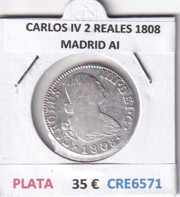 Monedas de Espa&ntilde;a: CRE6571 MONEDA ESPA&Ntilde;A CARLOS IV 2 REALES 1808 MADRID AI PLATA