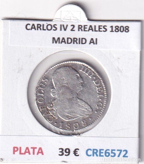 Monedas de Espa&ntilde;a: CRE6572 MONEDA ESPA&Ntilde;A CARLOS IV 2 REALES 1808 MADRID AI PLATA